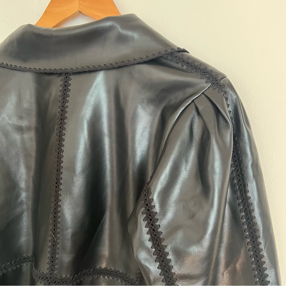 Anthroplogie The Freya Faux Leather Whip-Stitch Swing Jacket - Picture 9 of 9